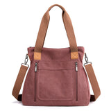 Women's Casual Canvas Shoulder Bags with Anti-Theft Pocket