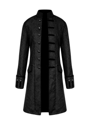 Men's Steampunk Vintage Gothic Long Frock Coat Uniform Costume