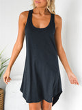Women's Summer Sports U Neck Irregular Hem Tank Dress