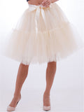 Graceful Simple Style One Size Solid Color Tulle Skirts For Women