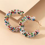 Women's Pure Fresh Color Beads Personality All Match Earrings
