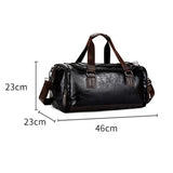 Men's Vintage Wearable PU Leather Fitness Vacation Handbags