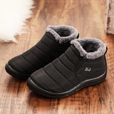 Warm Fur Lined Waterproof Ankle Snow Boots For Winter