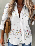 New Casual Fashion Long Sleeve Elegant Printed Blouse For Women
