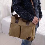 Casual Wear-resistant Canvas Laptop Briefcase Handbags for Men