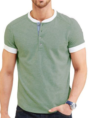 Summer Daily Wear Comfy Short Sleeve Contrasting Slim T-shirts For Men