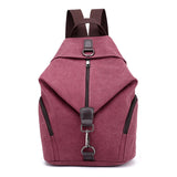 Casual Style Multi-Pocket Zipper Soft-Touch Canvas Durable Lightweight Backpack