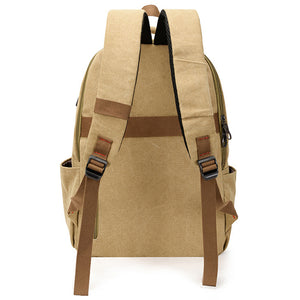 Women's Simple Computer Bag Large Capacity Schoolbag Canvas Backpack