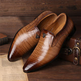 Vintage Fashion Wearable Crocodile Business Dating Casual Slip On Shoes