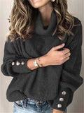 Women's Fashion Casual Solid Color Turtleneck Sweater