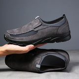 Retro Slip On Style Flat Heel Breathable Business Casual Loafers