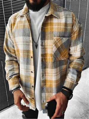 Men's Plaid Button Up Shacket