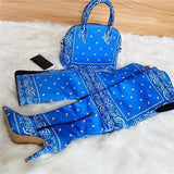 Stylish Chic Bandanna Printing Leather Tote Bags