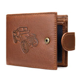 Vintage Leather Car Embossed Multi-Card Design Wallet For Men