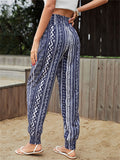 Women's Summer Bohemian Abstract Print High Rise Loose Pants