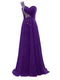 Pretty Sweetheart Neck One Shoulder Strap Dress for Evening