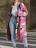 Women's Fashion Casual Print Lapel Coats