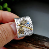 Cute Animal Golden Dainty Dragonfly Silver Ring For Festival