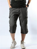 Men's Large Size Outdoor Camouflage Thin Cropped Pants