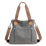 Women's Casual Canvas Shoulder Bags with Anti-Theft Pocket