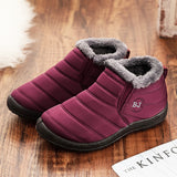 Warm Fur Lined Waterproof Ankle Snow Boots For Winter