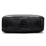 Retro Style Crocodile Textured Interior Pocket Detachable Sling Strap Laptop Bag