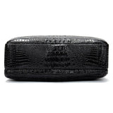 Retro Style Crocodile Textured Interior Pocket Detachable Sling Strap Laptop Bag