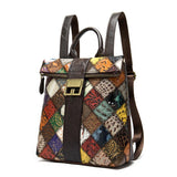 Trendy Delicate Ethnic Patchwork Multi-color Backpack For Women