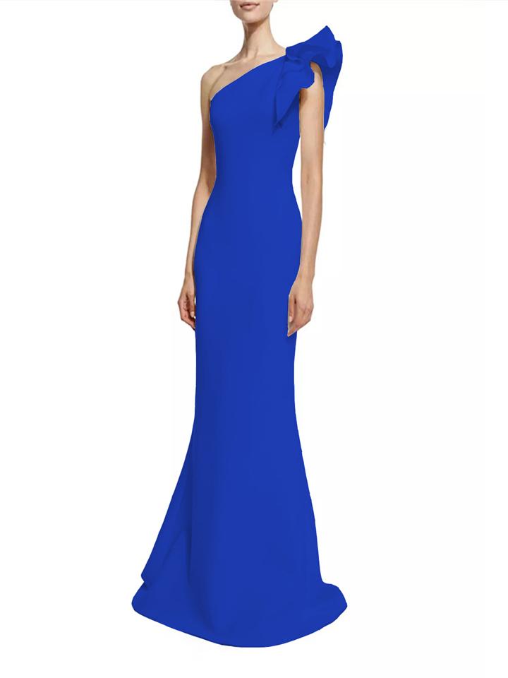 Stunning One Shoulder Ruffle Design Mermaid Maxi Dress for Prom