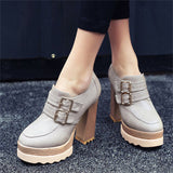 Microfiber High Heel Round Toe Leisure Shoes