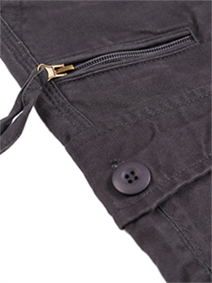 Casual Elastic Waist Plus Size Multi Pockets Men's Cargo Trousers
