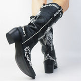 Street Style Selfie Cowgirl Pointed Toe Western Mid Calf Boots for Women