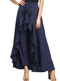 Women's Stylish High Rise Irregular Hem Loose Chiffon Pants Skirts