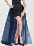Trendy Sexy One-Side Free Size Tulle Solid Color Over Skirts For Women