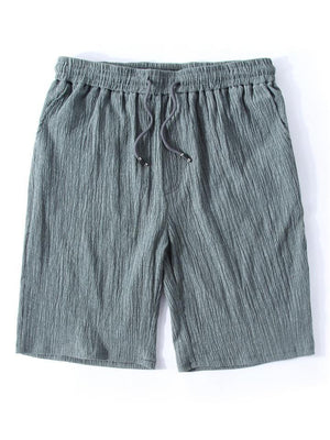 Mens Loose Casual Summer Linen Board Shorts