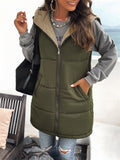 Women's Reversible Hooded Quilted Sleeveless Vest Coats