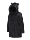 Women's Extra Warm Faux Fur Animal Ear Hooded Coats