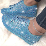 Dizzy Glitter Lace-Up Sneakers Shoes For Women
