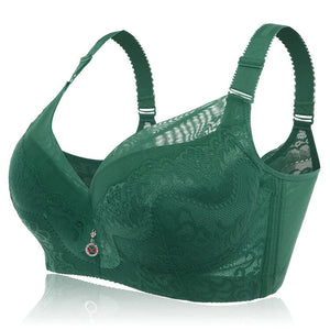 Busty Push Up Underwire Lace Bra That Fits - Green