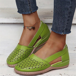 Women's Cute Comfy Closed Toe Hollowed Out Flat Sandals
