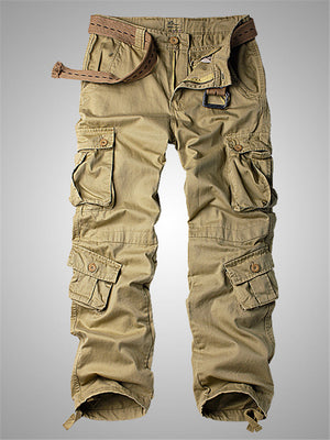 Men's Loose Straight Outdoor Multi-Pocket Cargo Pants