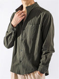 Casual Comfy Linen Cotton Mandarin-Collar Shirts For Men