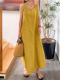 Women's Summer Holiday Sleeveless Linen Dresses