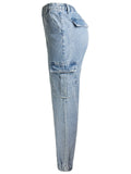 Spring Autumn Extra Loose Pocket Harem Pants Denim Jeans for Women