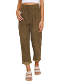 Women's High Waist Corduroy Pants