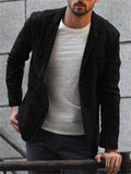 Men's Slim Fit Lapel Collar Casual Linen Blazer Jacket