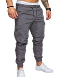 Elastic Waist Brown Cargo Pants Mens