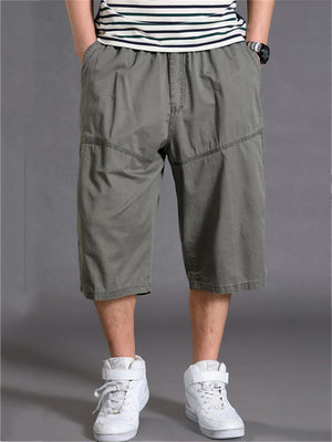 Mens Loose Stitching Pure Color Sweatpants