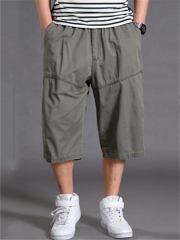 Mens Loose Stitching Pure Color Sweatpants