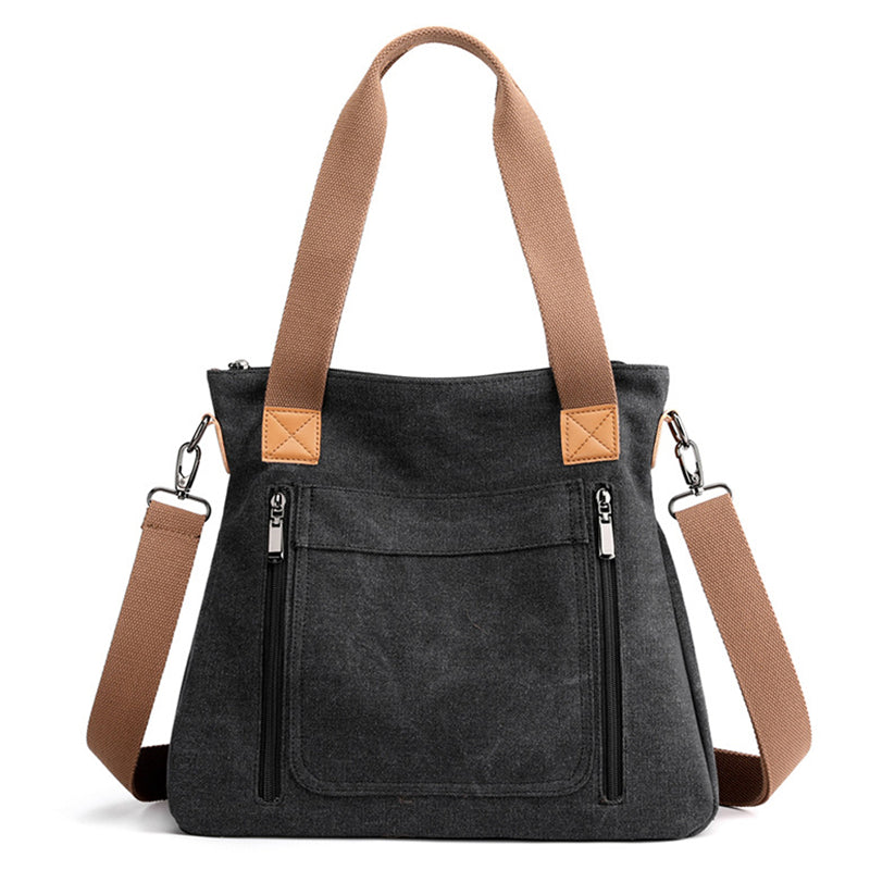 Women's Casual Canvas Shoulder Bags with Anti-Theft Pocket